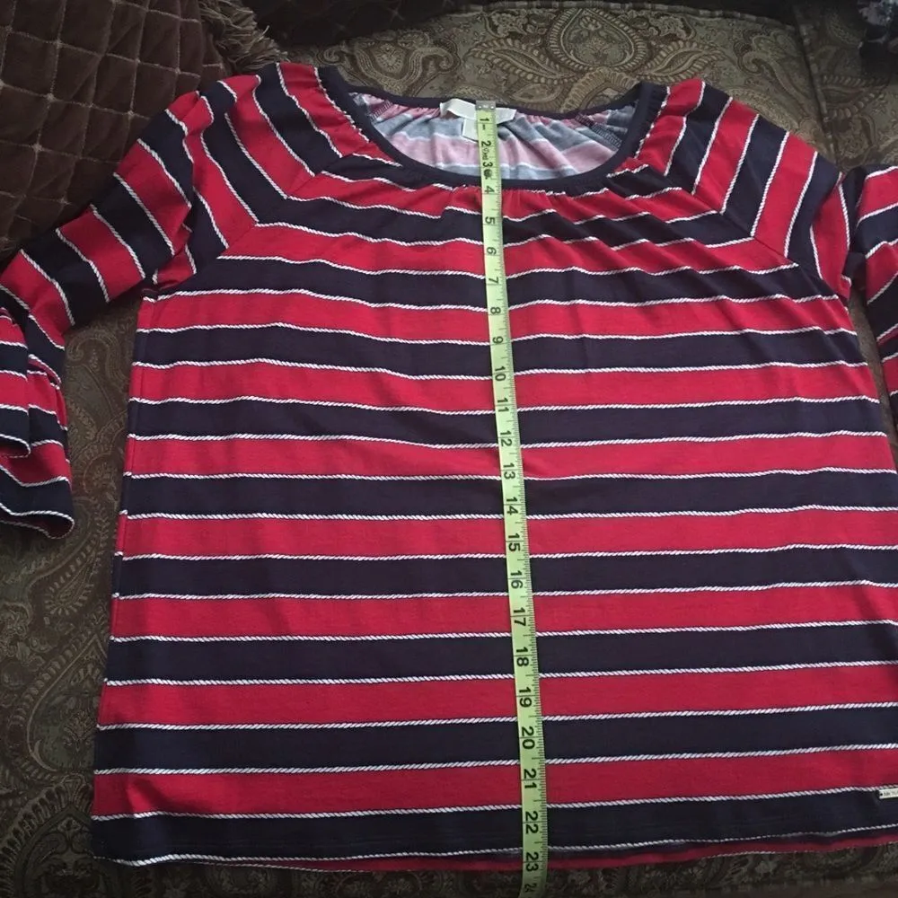 MICHAEL Michael Kors Rugby Stripe Scoop Neck Top - Image 8