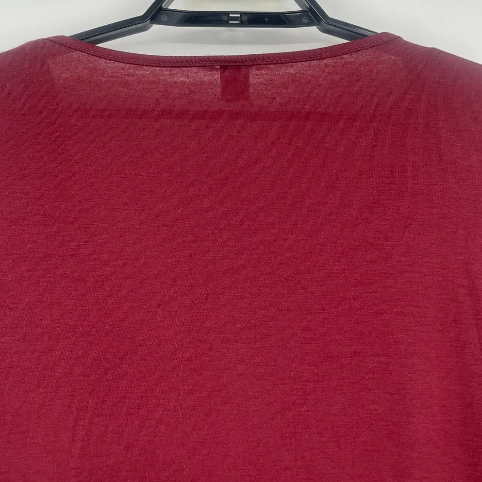 Burgundy Draped Surplice Lace Womens Top Sz 4XL Boho Whimsigoth Fall Draped - Image 12