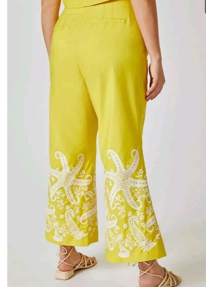 New Anthropologie Maeve Tie Front Pant Set Size 16W - Image 6