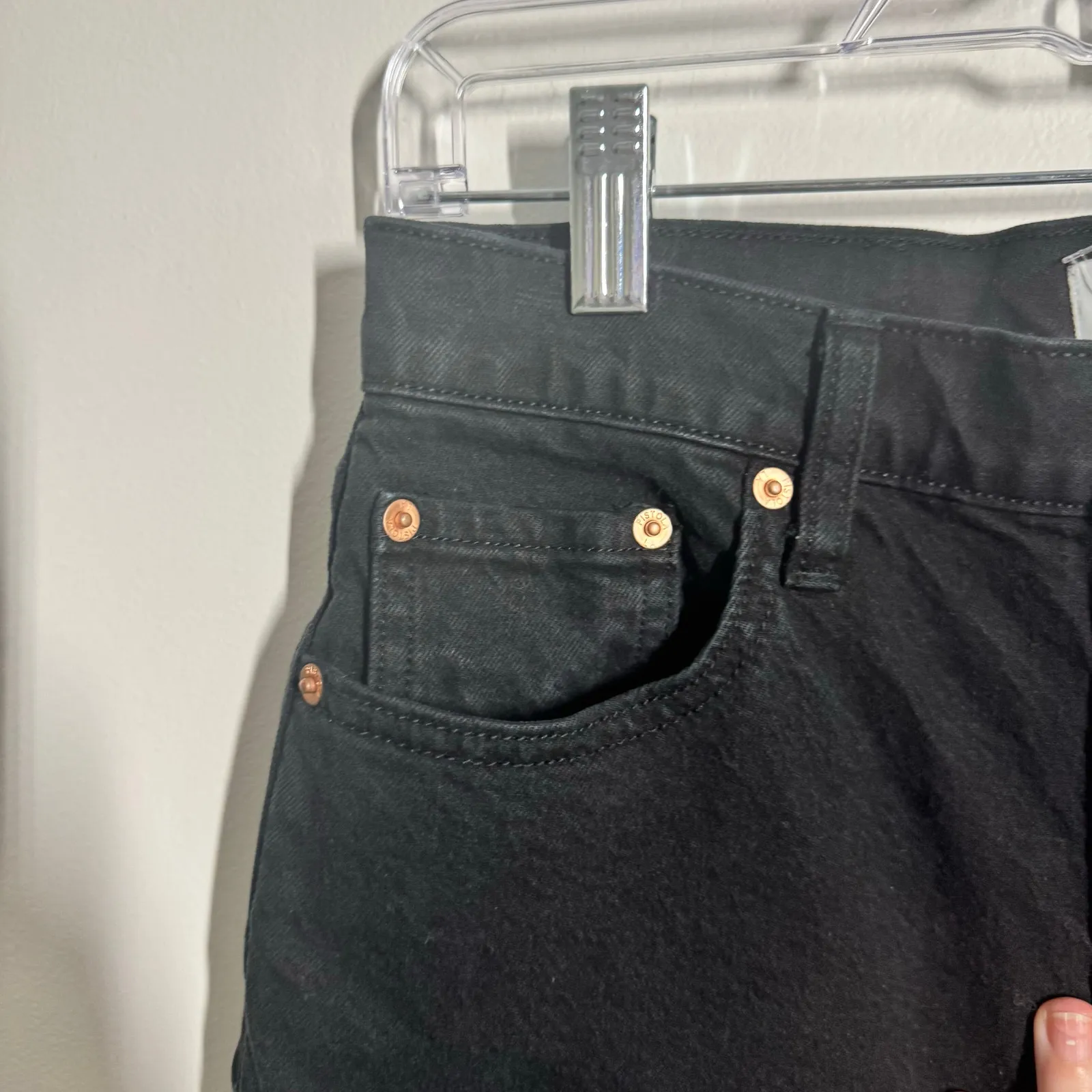 Pistola Jeans Women 27 Black Straight Leg Organic Cotton Minimal Modest Capsule - Image 7