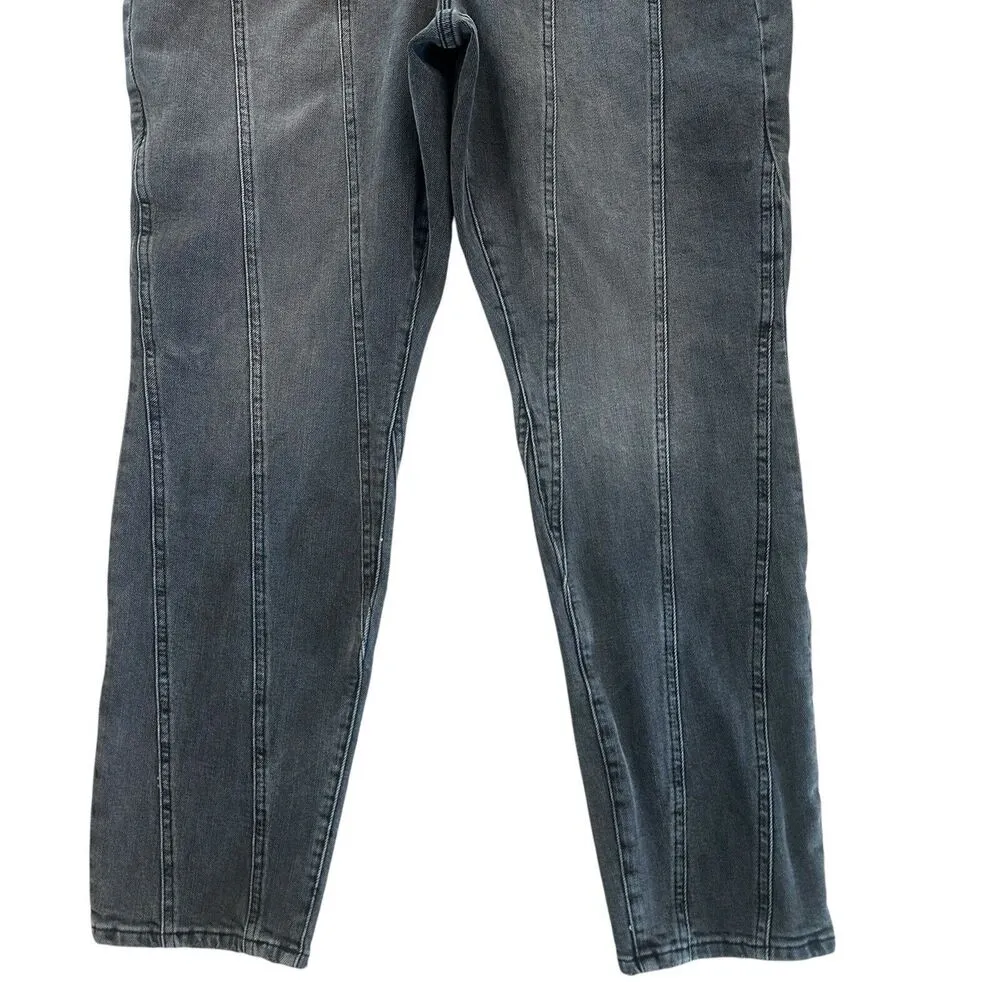 Good American Good Classic Seamed Slim Jeans High Rise Black Gray Size 16 - Image 5