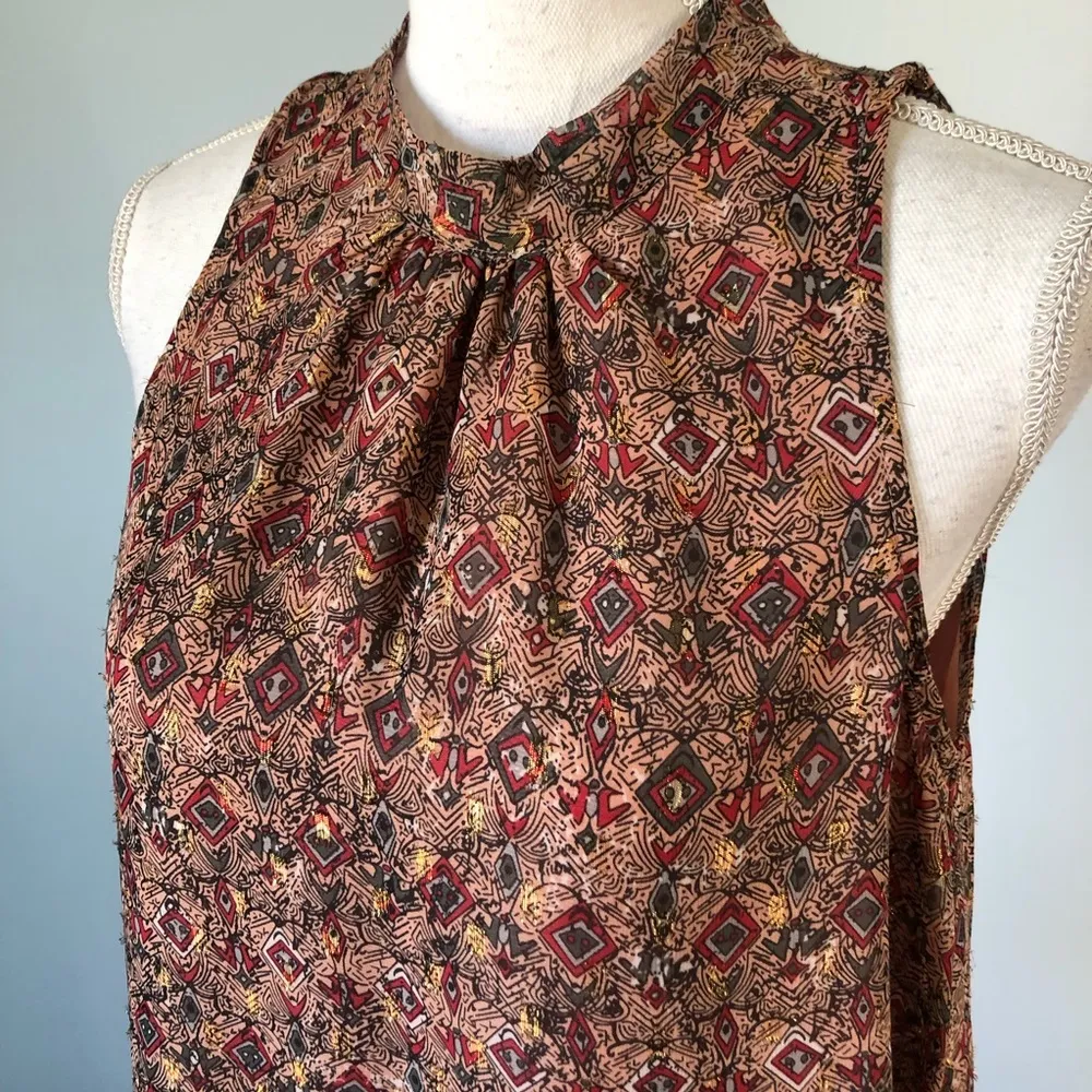 EN CREME | Printed Tiered Open Back Shift Dress - Image 29