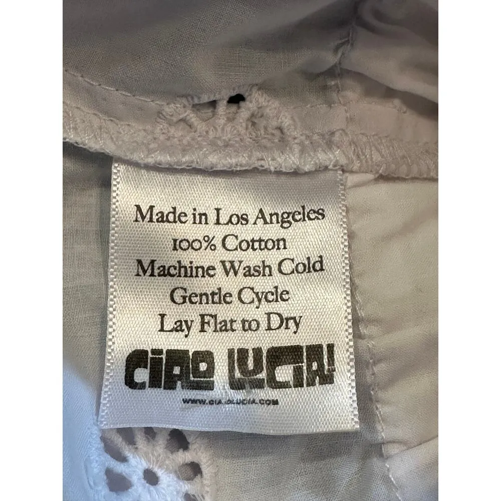 Ciao Lucia Olympia Eyelet Cut Out Detailed Top White size XS - Image 10