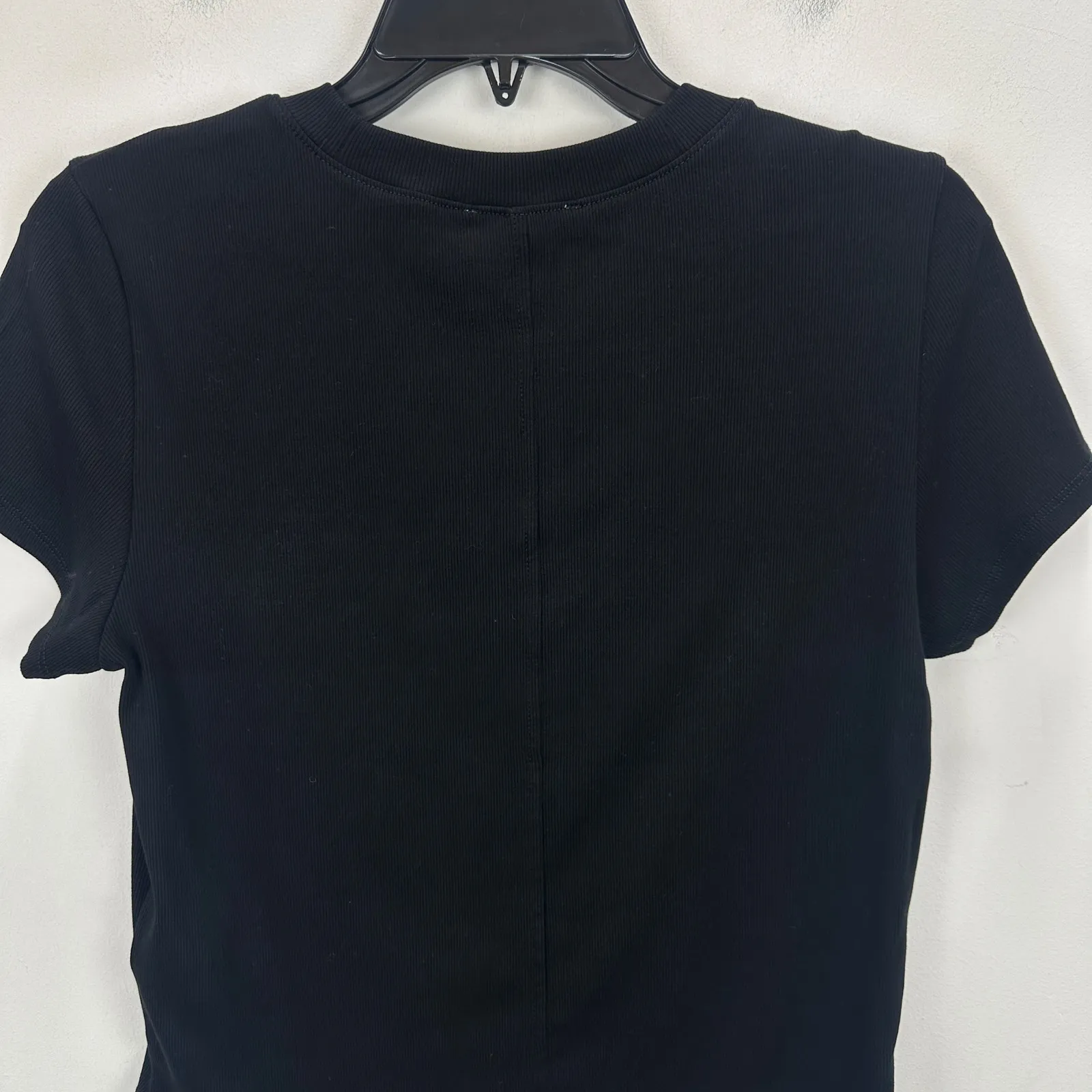 Madewell Regenerative Cotton Ribbed Crewneck Tee Shirt Jet Black Medium NWT - Image 10