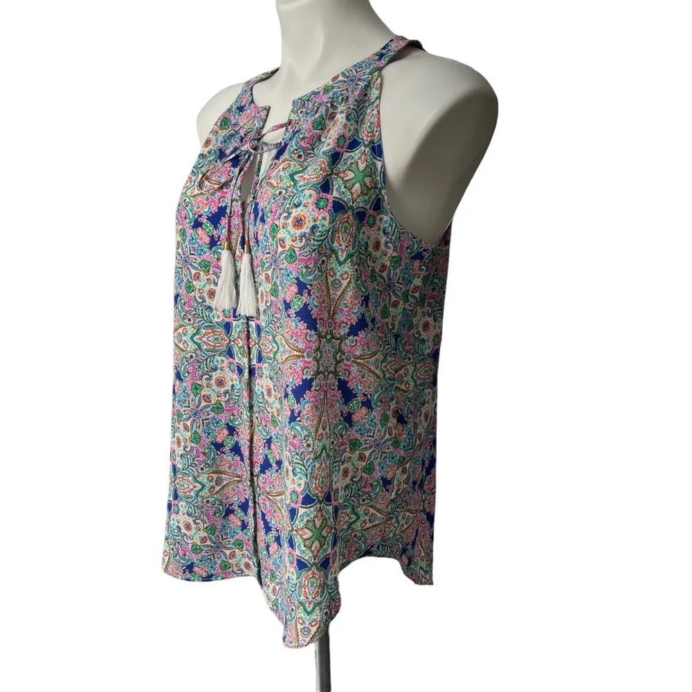 Rose + Olive High Cut Paisley Sleeveless Top - Image 6