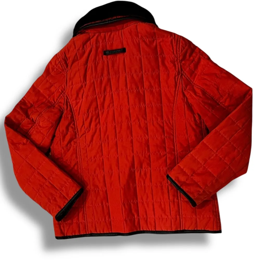 Vintage Y2K Statements quilted rustic, orange jacket/coat size M Black Size M - Image 4