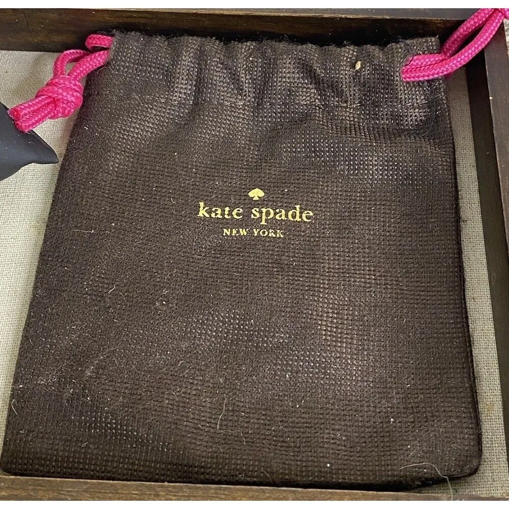 Kate Spade New York LOT 2 Bracelets Enamel PINK & WHITE Spade Cutout+ KS Dustbag - Image 3