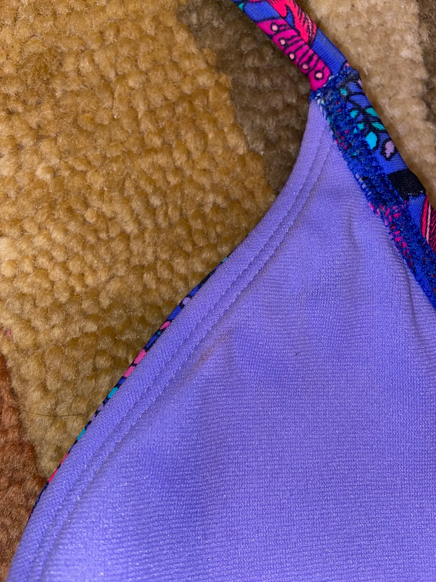 Bohemian Vintage y2k Floral Ruffle Bow Tie Triangle Bikini Top XS - Image 7