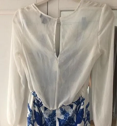 Stylestalker Revolve  White Floral Mesh Romper - Image 6