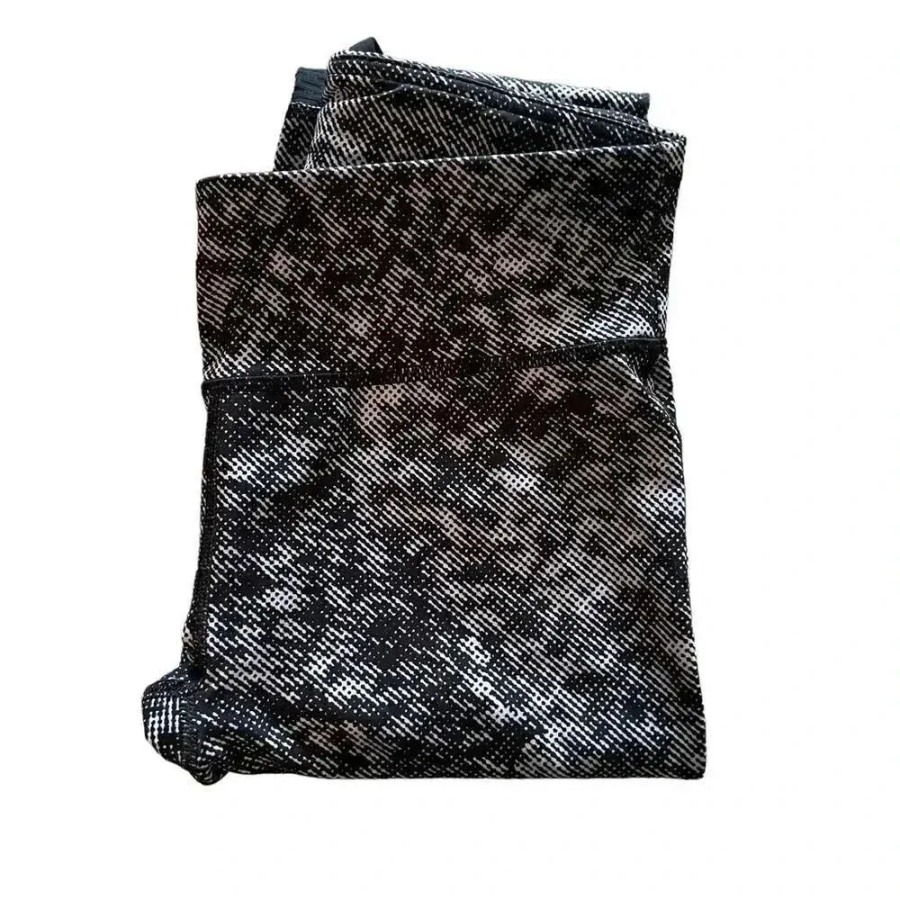 Black & White Abstract Skinny High Waist Womens Yoga Athletic Pants Sz S - Image 7