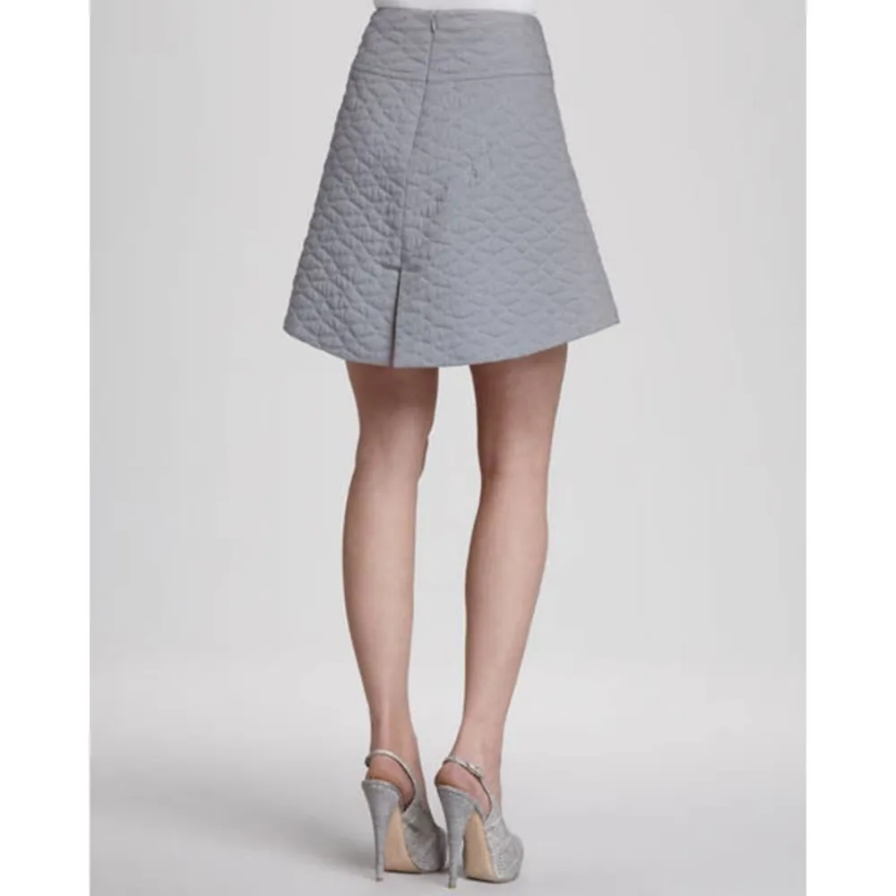 Theyskens' Theory Seedo Quilted Grey A-Line Skirt-0 - Image 10