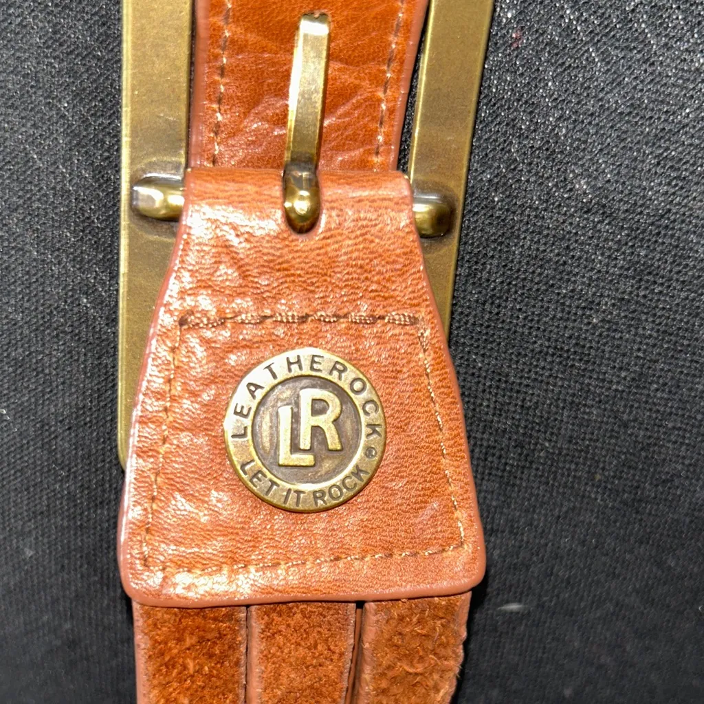 Leatherock Brown “Let It Rock” Belt with Gold Studs - Image 5