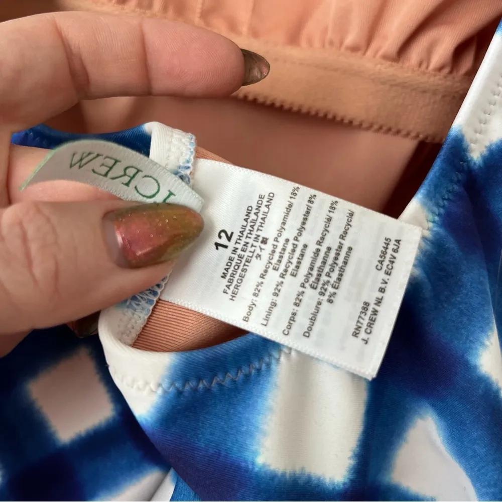 J. Crew Scoopneck Blue & White Gingham One Piece Swimsuit 12 - Image 7