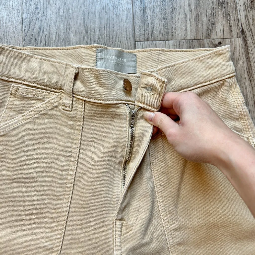 Everlane The Utility Cheeky Straight Leg Jeans in Tan Size 25 - Image 7