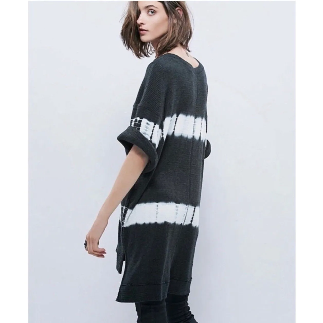 We the Free People Tunic Boho Grunge Canyon Wash Tie Dye Longline Pockets Small - Image 2