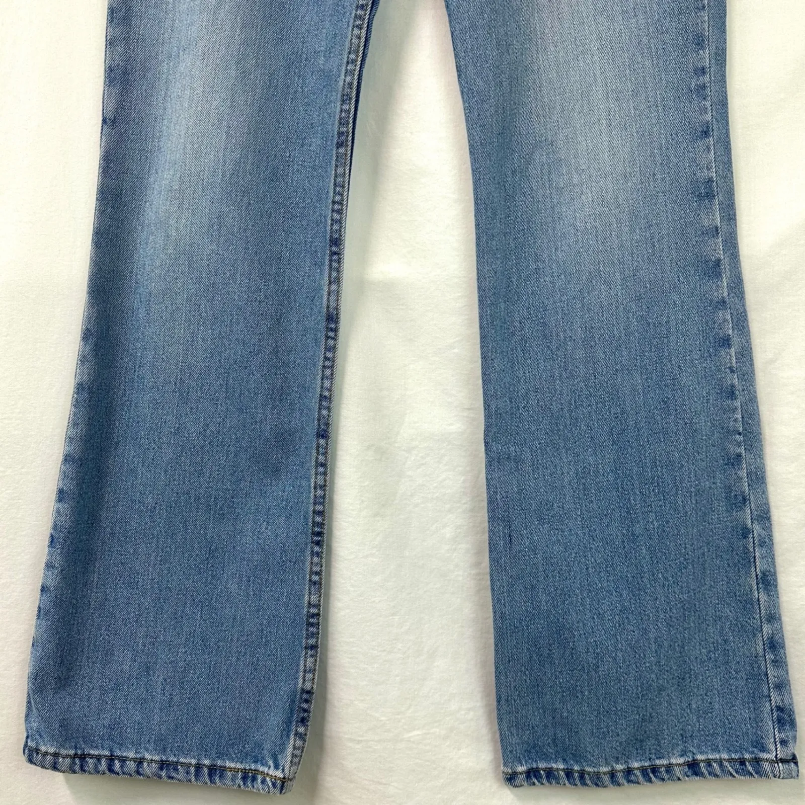 LEVI'S 2000s Y2K 518 Superlow Low Rise Flare Bootcut Blue Denim Jean Women 9 USA - Image 2