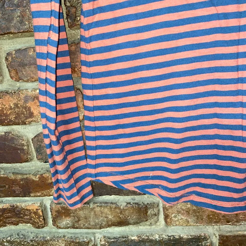 Madewell Navy Blue Orange Stripe Whisper Cotton Ringer Tee Women's Size XXS - Image 4