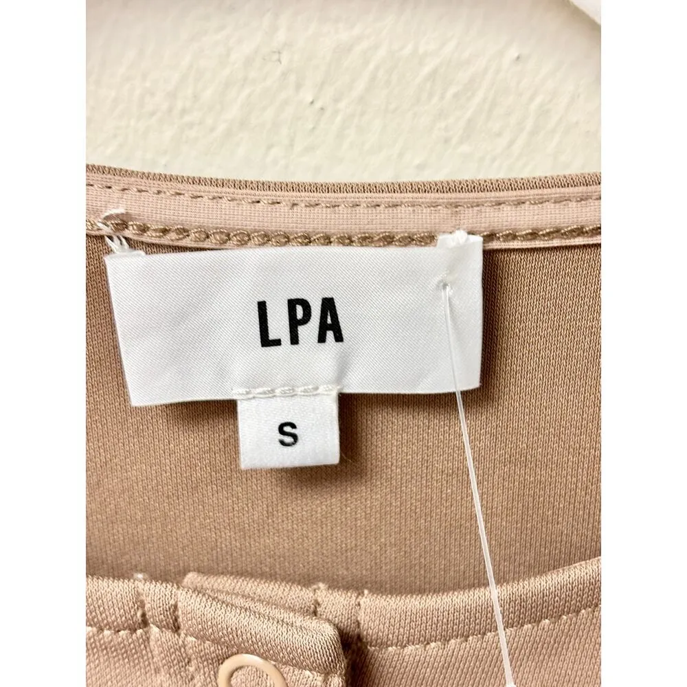 NWOT LPA Thalia Long Sleeve Snap Button Crop Cardigan Top Mushroom Womens Size S - Image 5