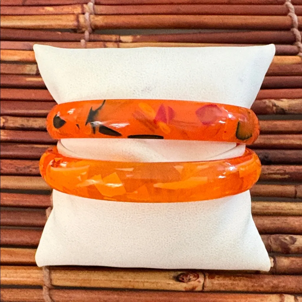 Orange Resin Bangle Set - Image 2