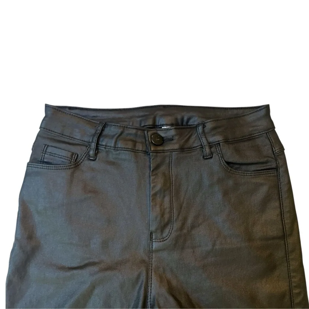 Vintage UK Punk Faux Leather High Rise Skinny Pant Size S 80s Punk Baddie Gothic Black - Image 3