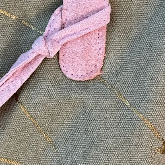 Disneyland | Khaki Green and Pink Tinker Bell Tote Bag - Image 15