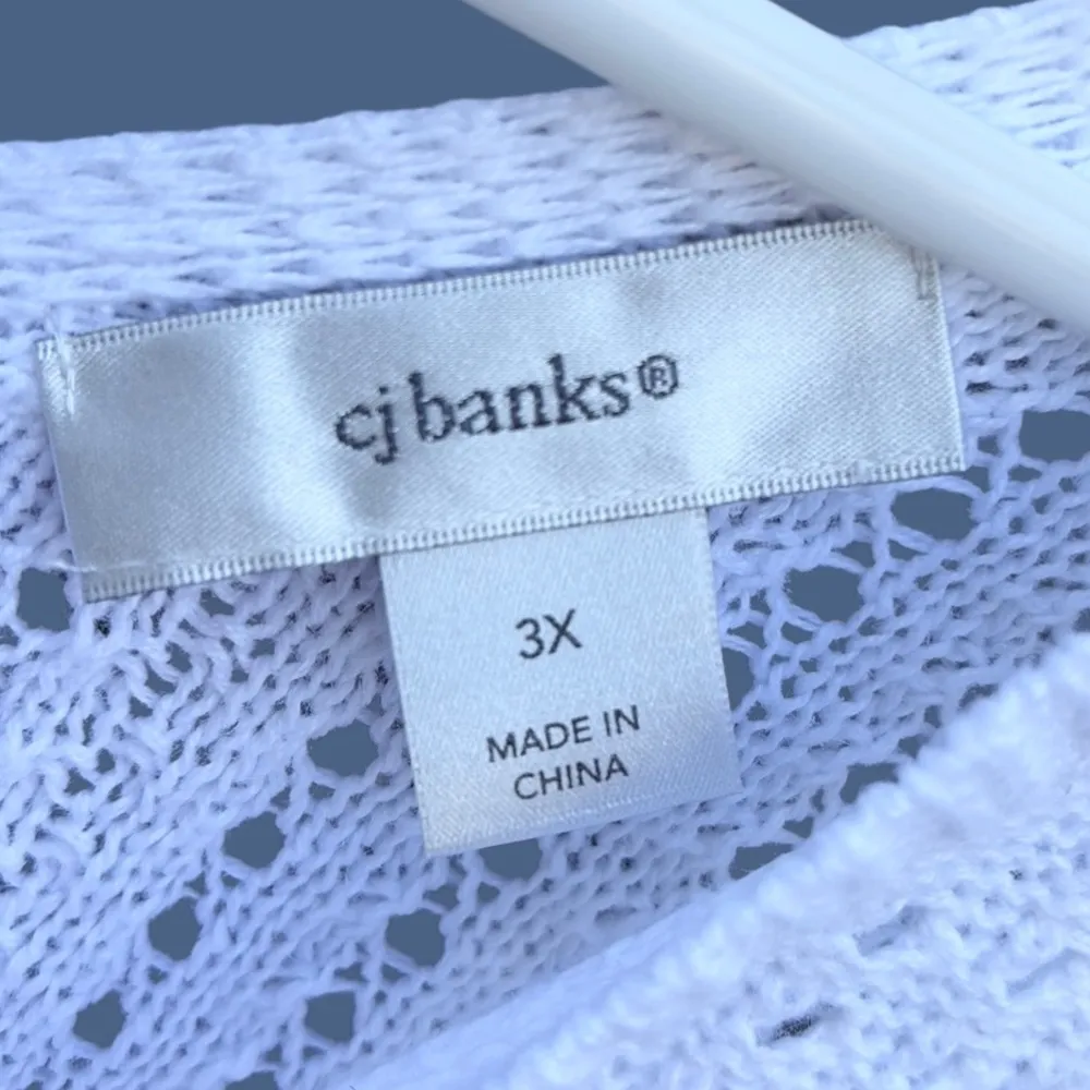 Like New CJ Banks Sweater / Top White Size 3X - Image 2