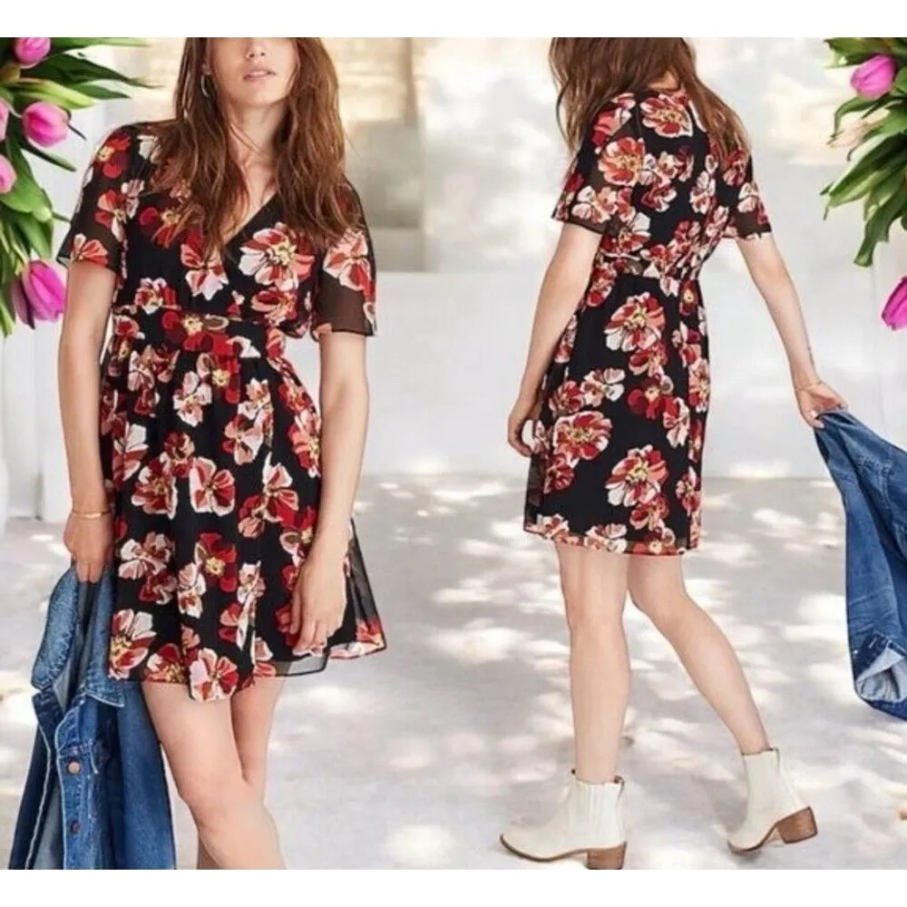 Madewell Orchard Dress Prairie Women Floral 70s Style Flutter Sleeve romantic 0 - Image 2