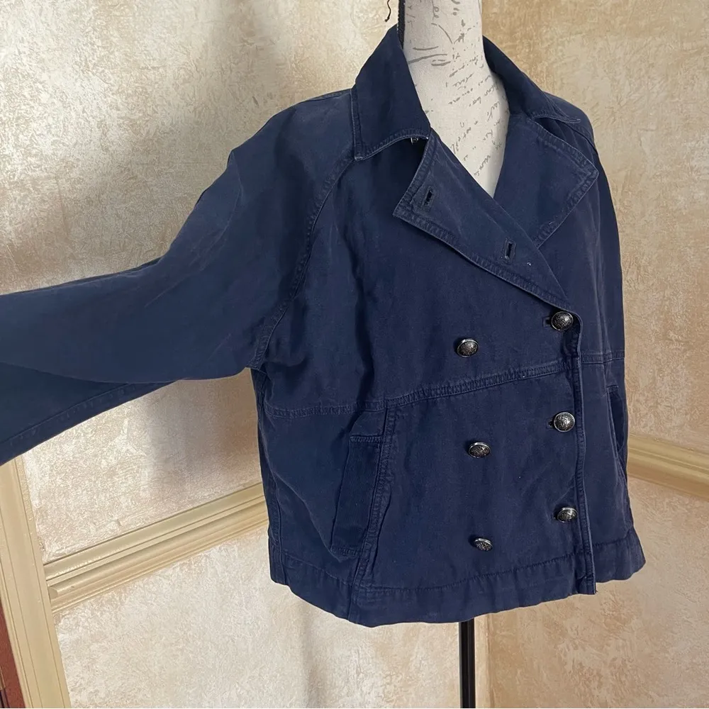 Free People We The Free Viva Surplus Denim Jean Jacket in Starless Sky Sz M - Image 4