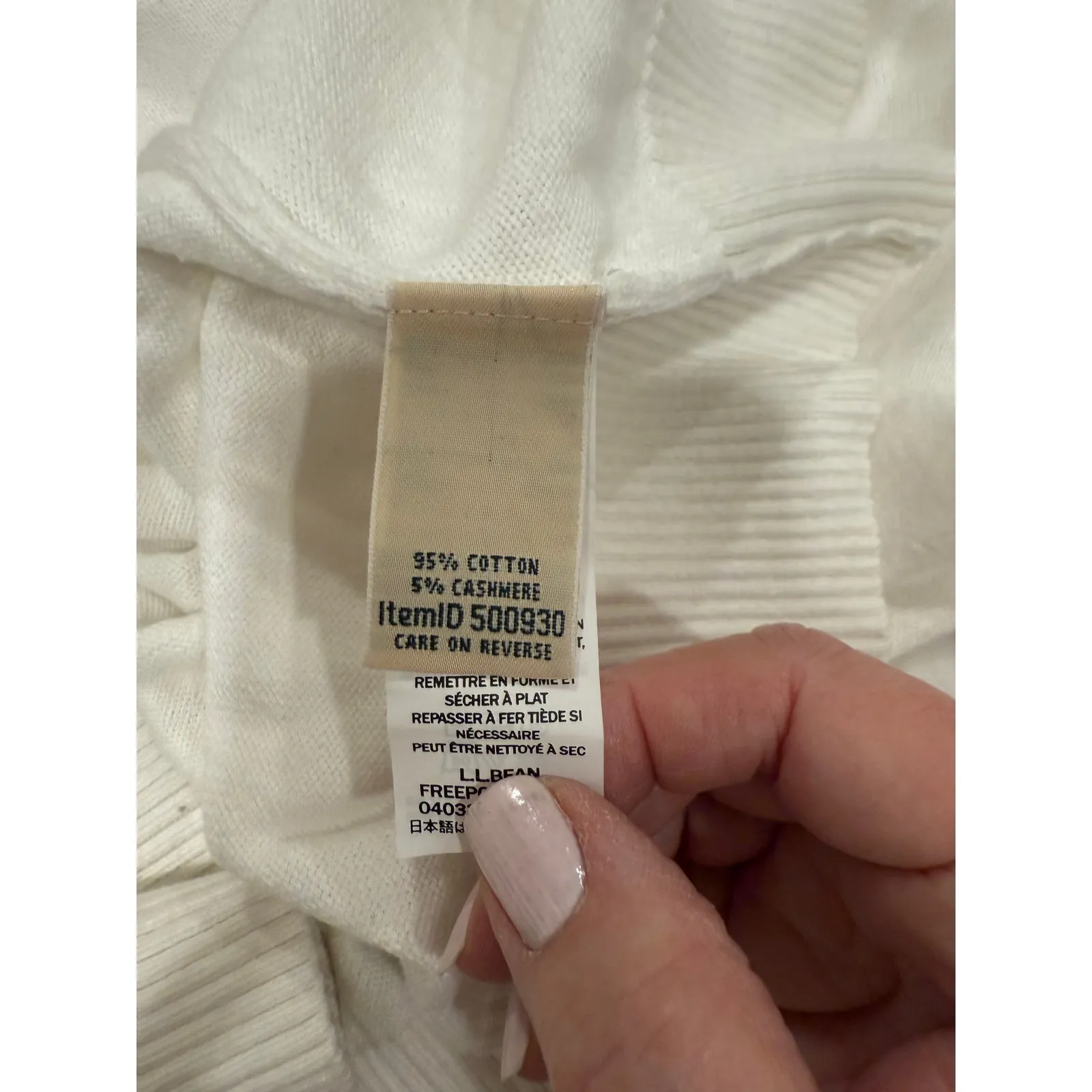 L.L.Bean Long Sleeve Turtleneck Pullover Sweater Cream Women's Plus Size 1x - Image 7