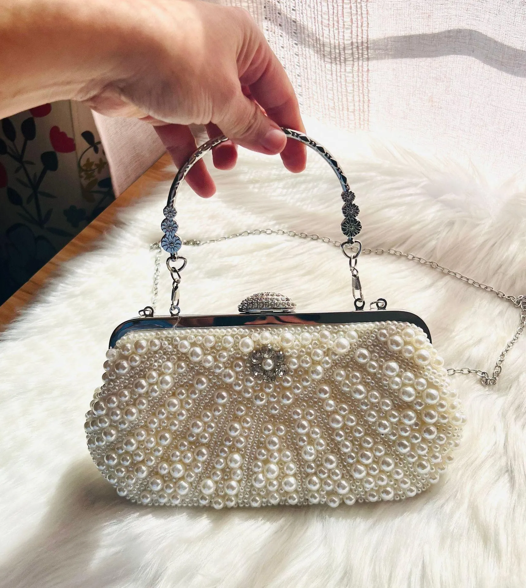 Bridal Clutch/Handbag Tan - Image 7