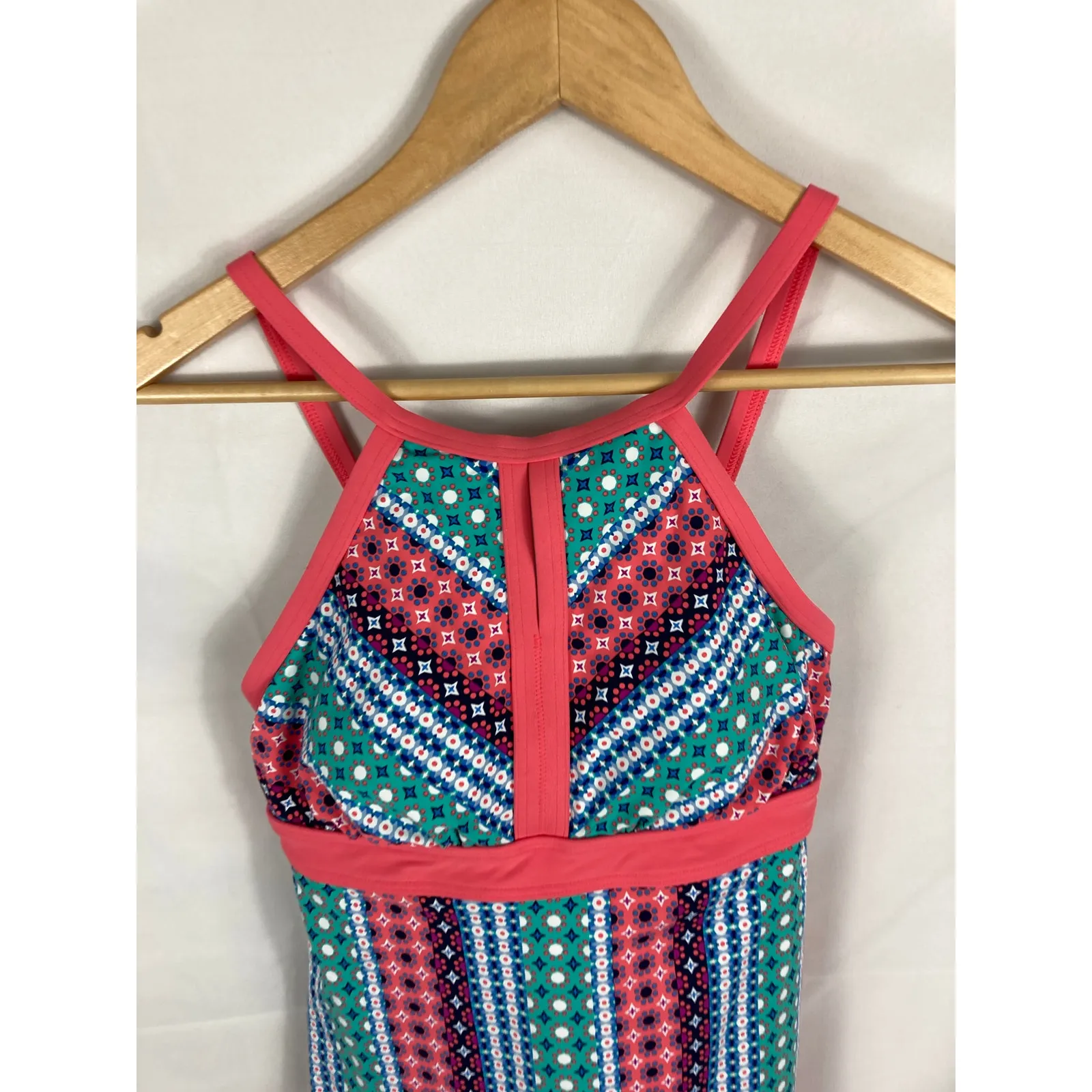 Lands End Patterned Keyhole Tankini Top Size 2 - Image 2