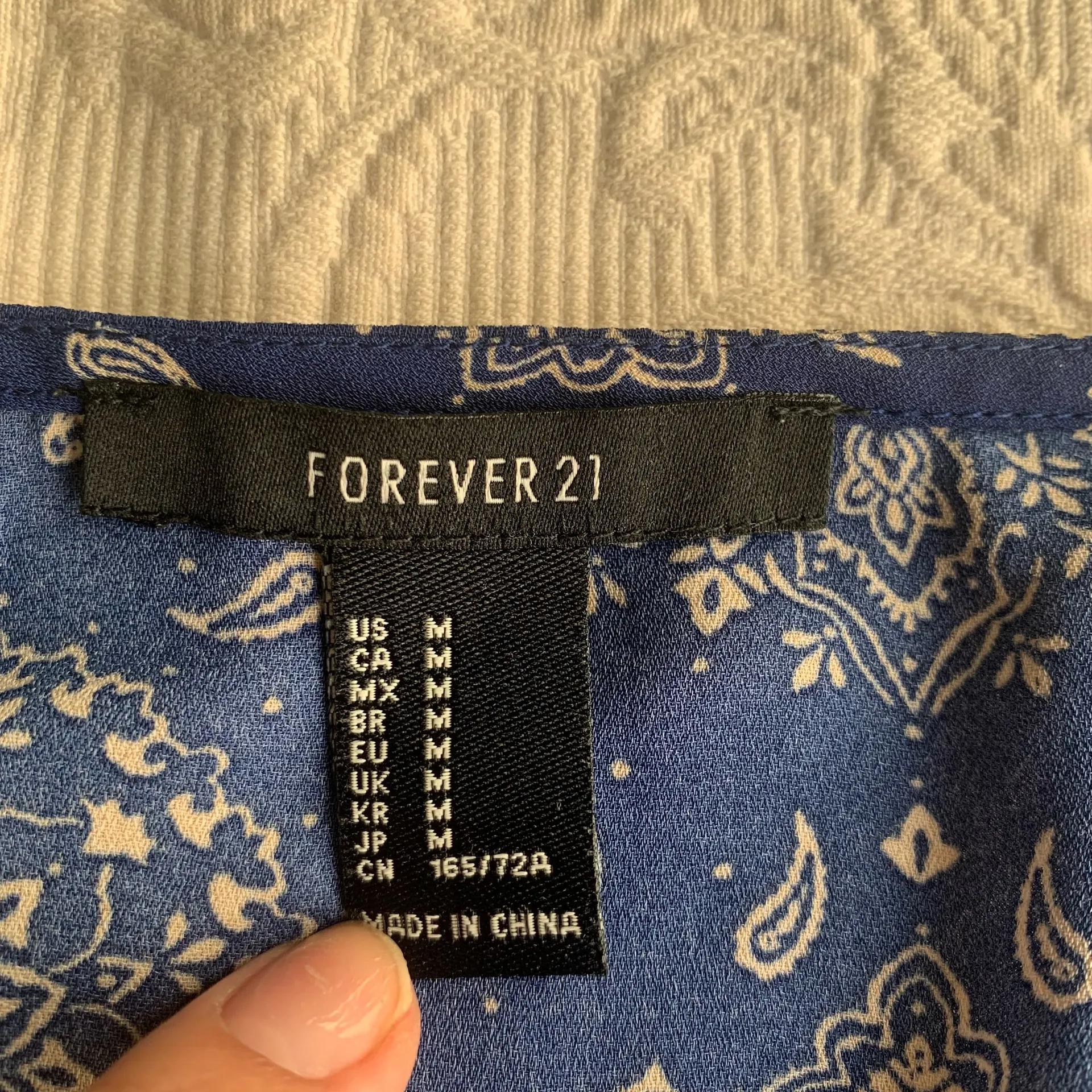 Forever 21 Blue Front Tie Key Hole Cut Out V-Neck Long Sleeve Romper - Image 3