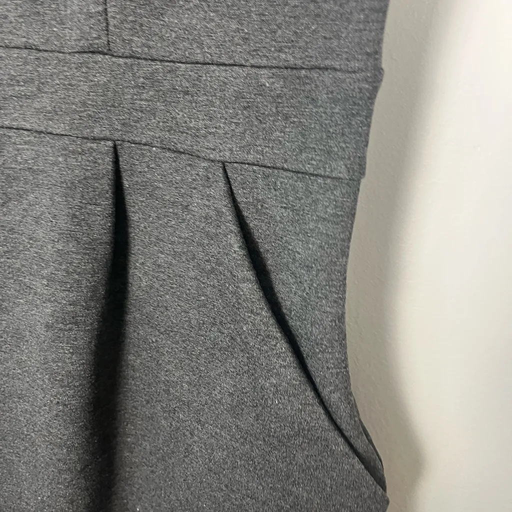 Quince Ultra-Stretch Ponte Cap Sleeve Dress in Heather charcoal size large - Image 6