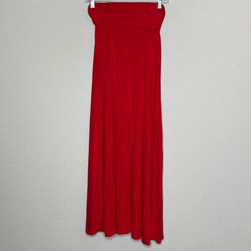 Vintage Vitta Luna Strapless Maxi Skirt‎ Red Size M - Image 5