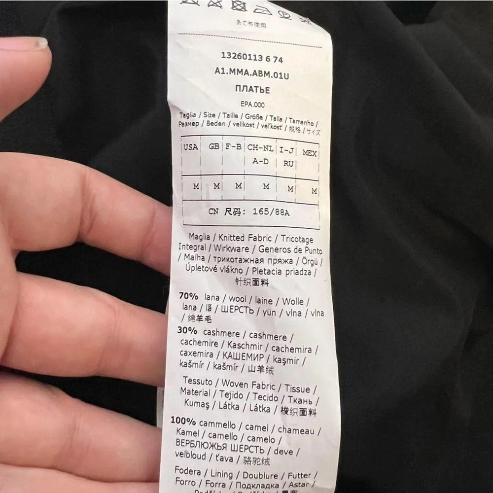 NWT MAX MARA Vignola Wool Cashmere Mini Dress black sz M - Image 8