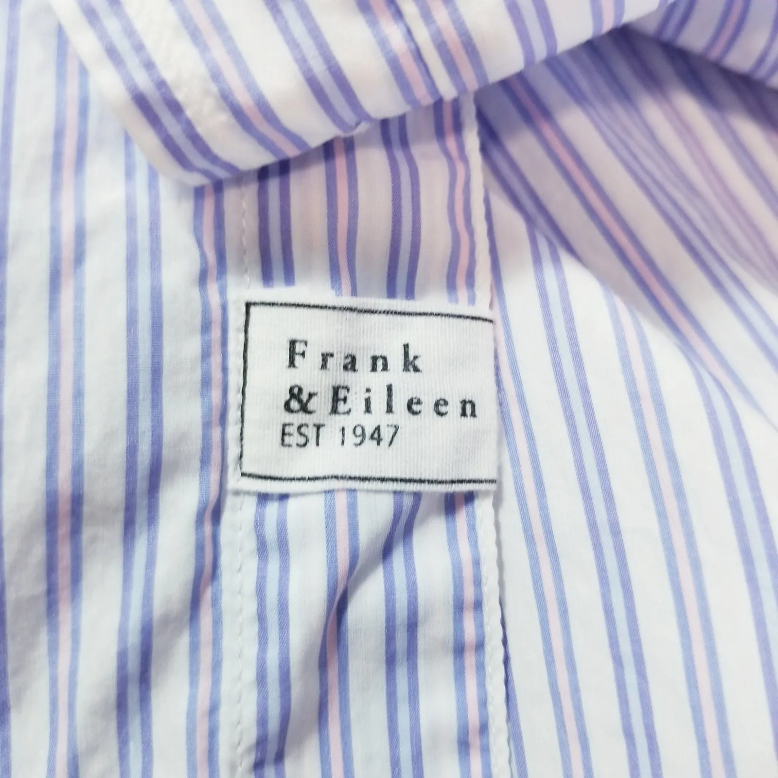 Frank & Eileen 100% Cotton Striped Button Front Shirt Woven in Italy - Image 7