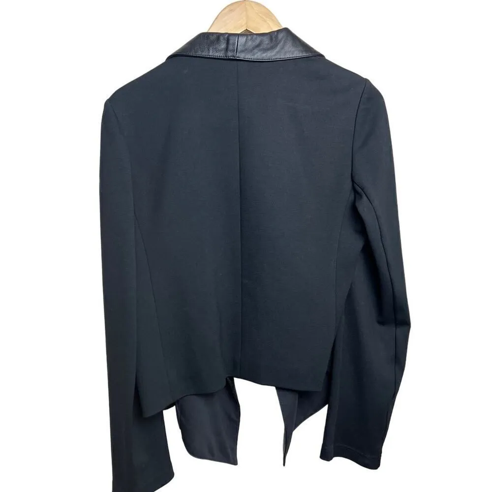 Theory  Brigida Drape Ponte and Lambskin Leather Jacket Sz S - Image 5