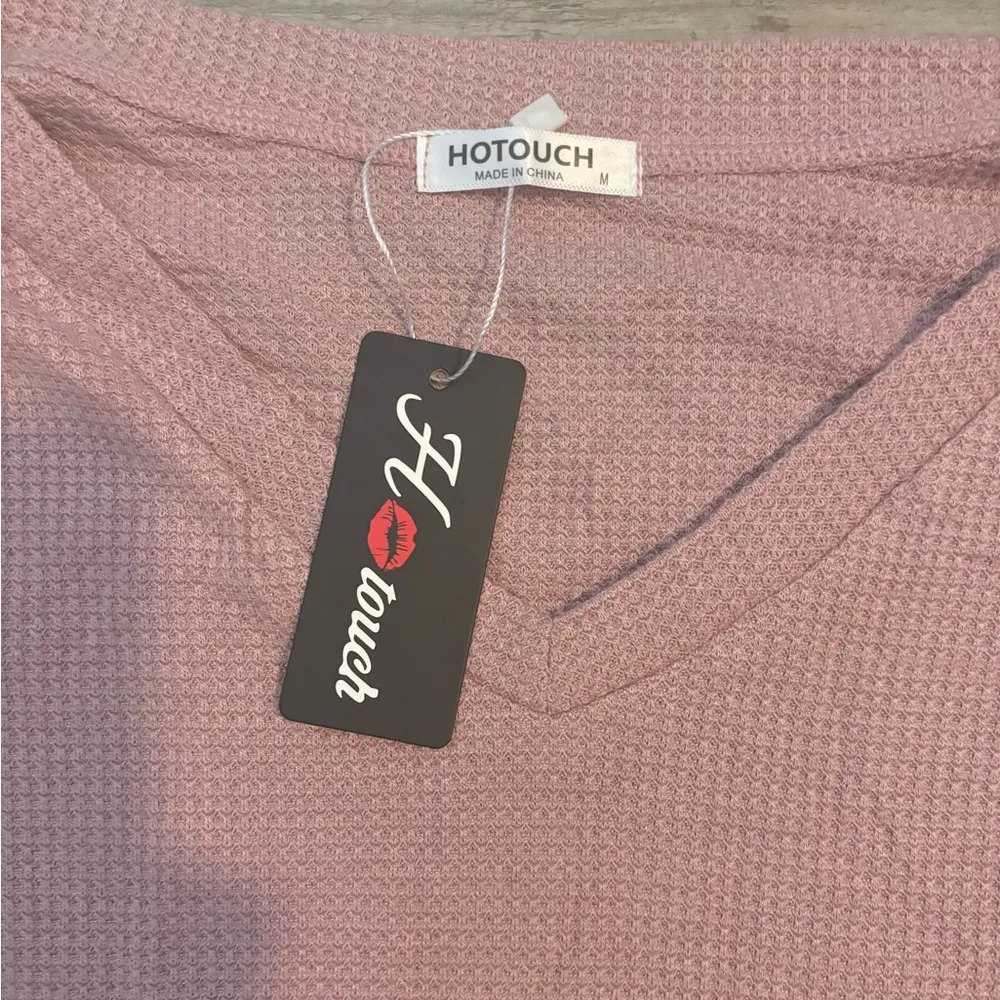 Hotouch Free People Style NWT, vneck, Size Medium, Balloon Sleeve, dusty rose Pink - Image 4