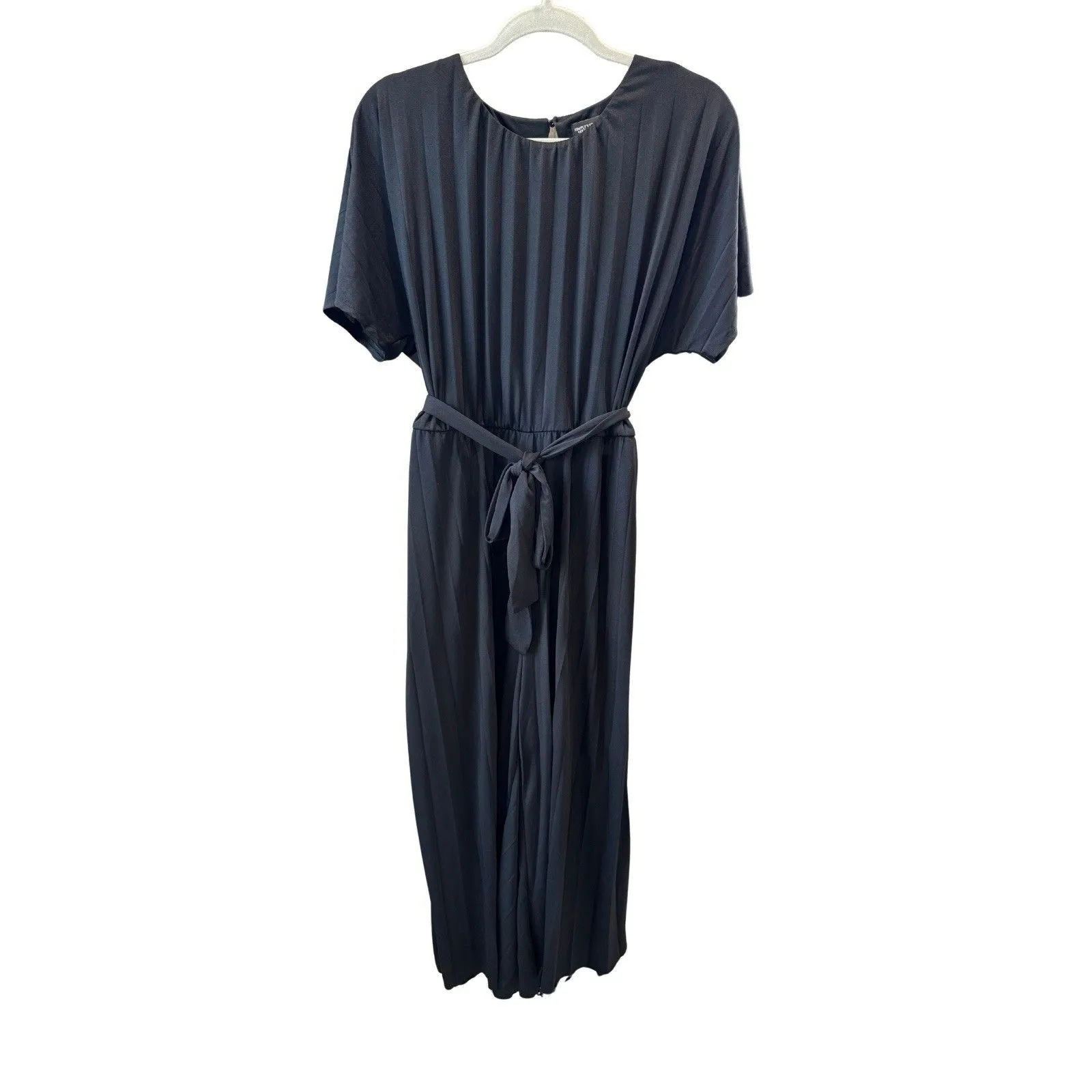 New Women’s Simply Vera Vera Wang Pleated Jumpsuit Size Large Black - Image 3