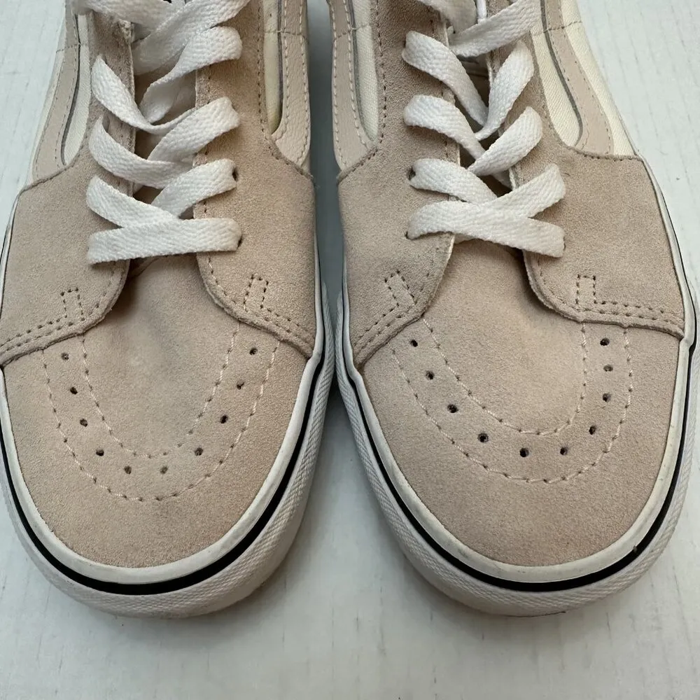 Vans Old Skool Shoes Mens 7 W 8.5 Pink White Suede Canvas Low Top Skate Sneakers - Image 7