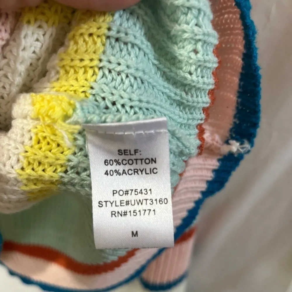 Le lis multi mint stripe sweater SIZE M CHUNKY COZY COLORFUL - Image 8