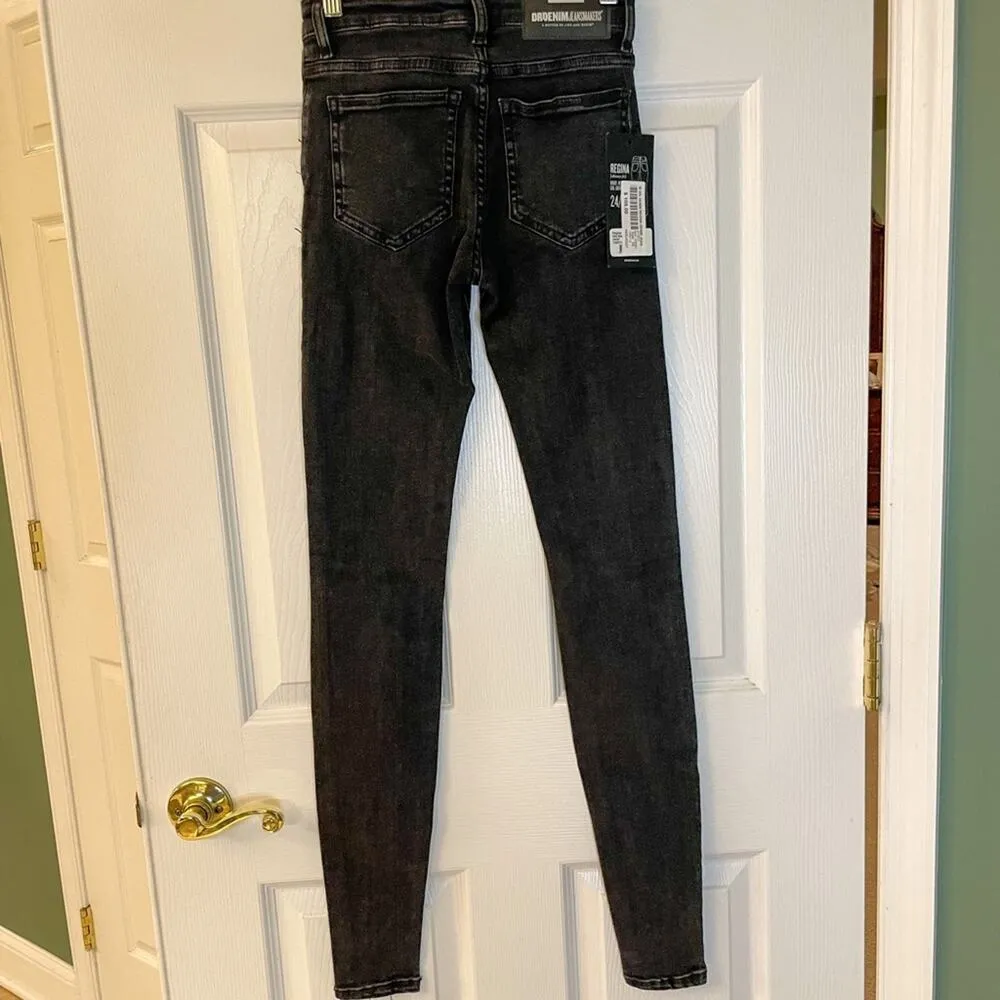 NEW! Dr. Denim Regina Black Distressed Skinny Jean, NWT, Size 24, MSRP $105 - Image 5