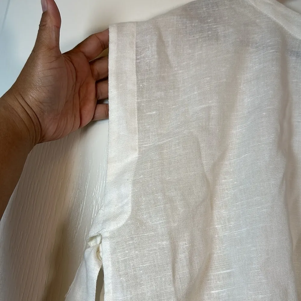 Women's Free People White Cropped Tied Sides Size XS EUC #6823 - Image 3