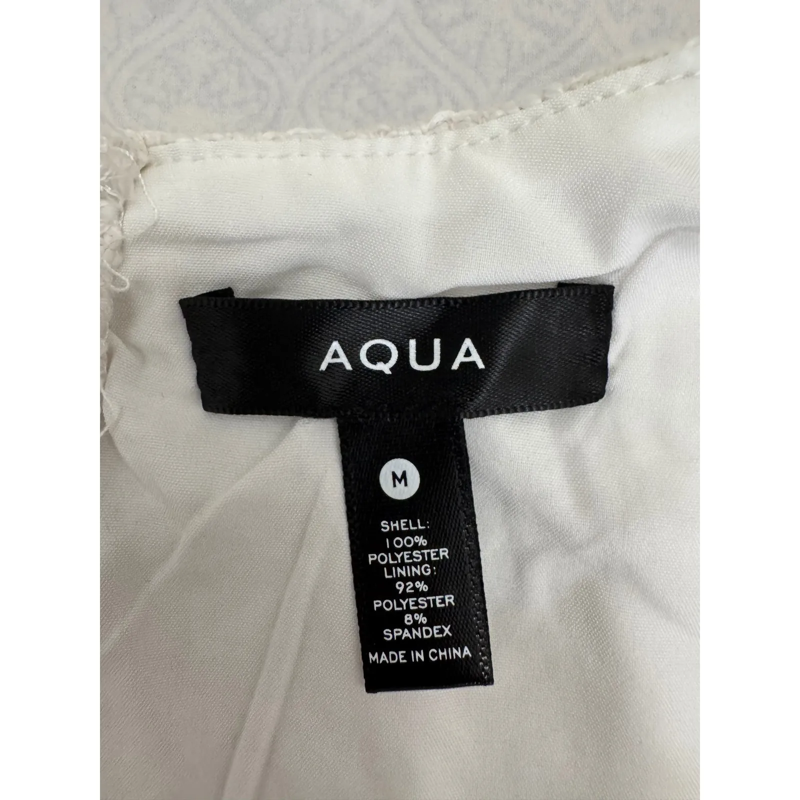 AQUA Textured Tweed Tank‎ Top Pearl Button Sleeveless Ivory Cream Size M - Image 7