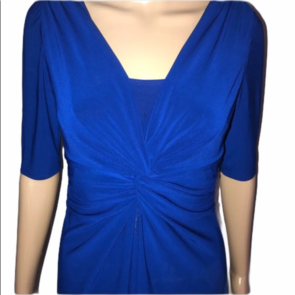 CHAPS  twist front short sleeve blue dress - Image 3