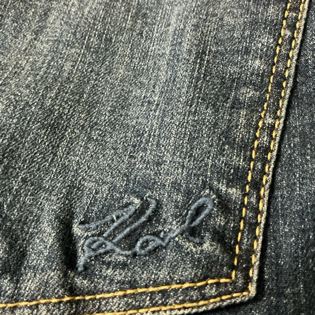 Karl Lagerfeld Dark Blue Skinny Jeans with White Stripes Sz 8 - Image 4