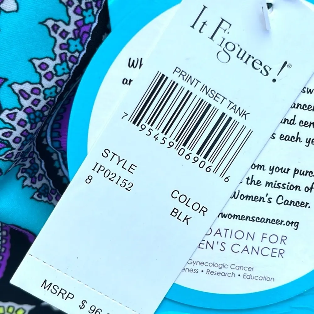 NWT It Figures! Print Inset One Piece Swimsuit Size 8 - Image 3