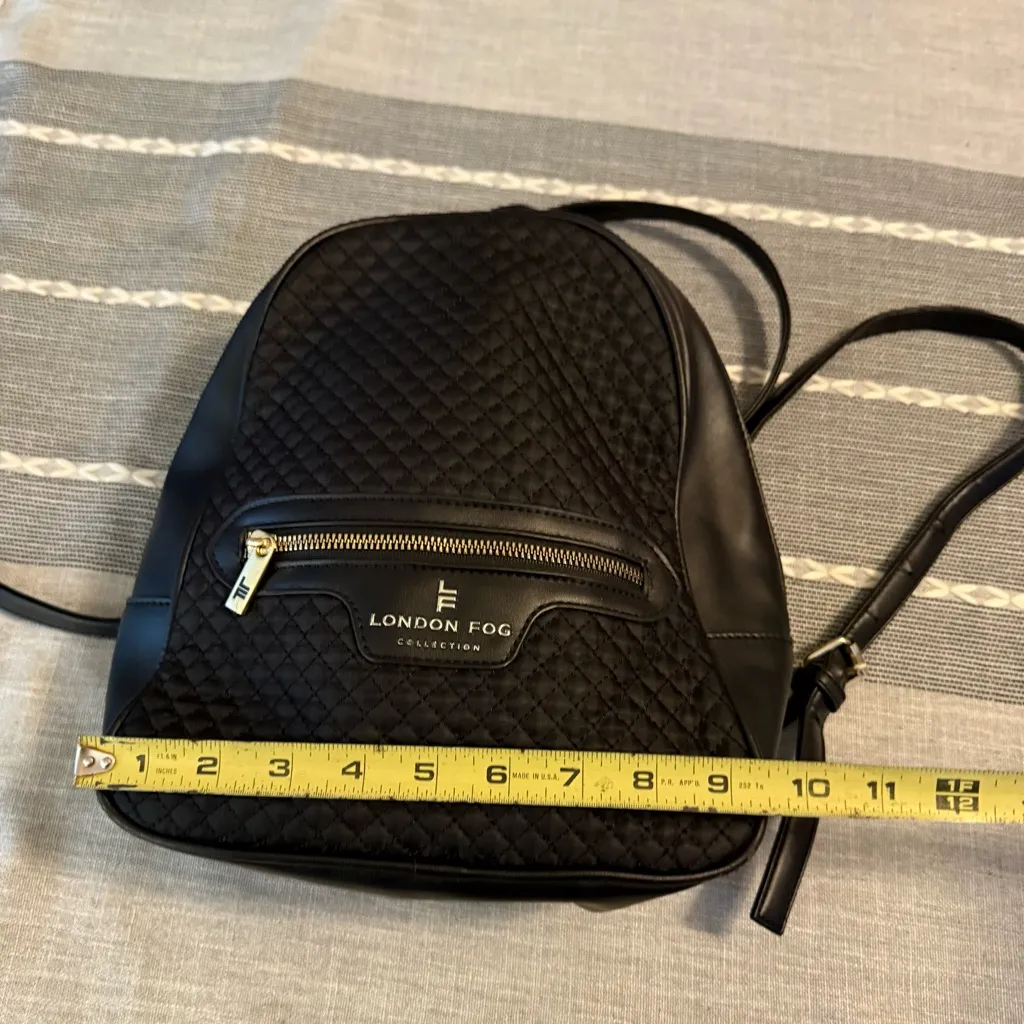 London Fog Quilted Black Backpack - Image 3