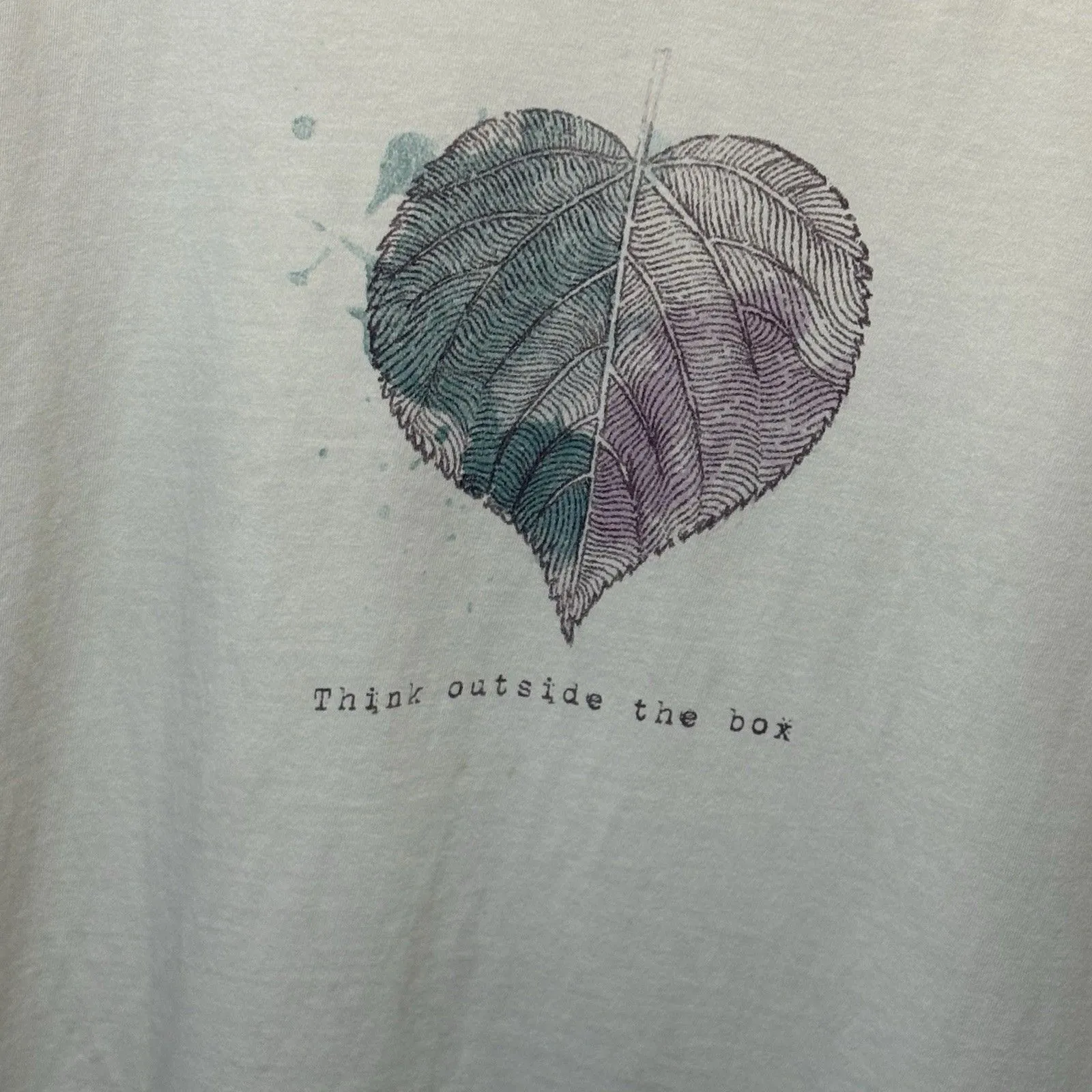 Life Is Good Think Outside The Box Painted Leaf Classic Fit Womens T - Image 2