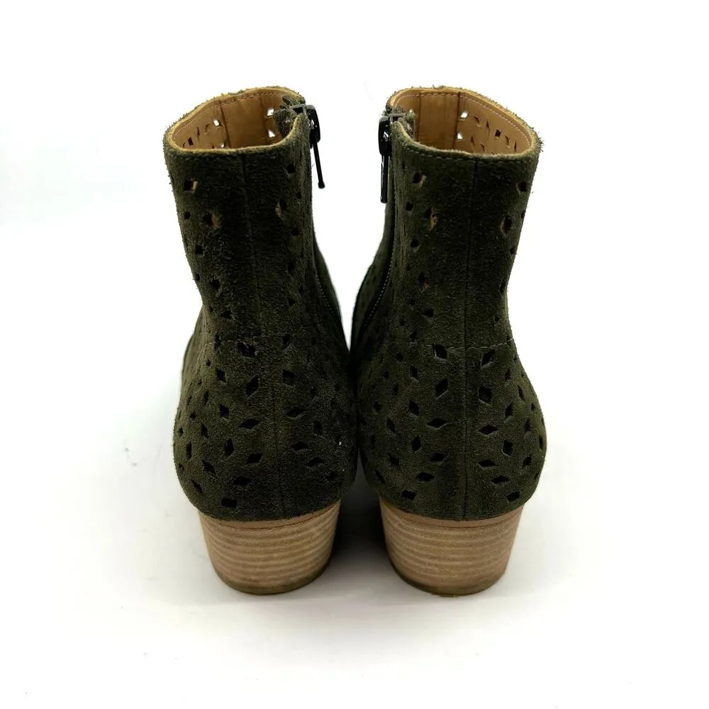 Soludos Lola Green Suede Perforated Bootie Women's 8 US - Image 6